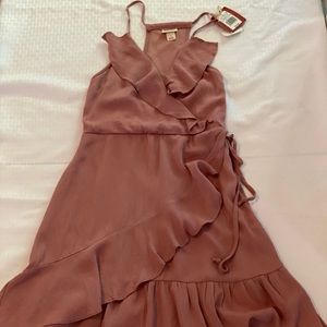Mossimo Wrap Sundress Ruffled Mauve Pink Size Sm